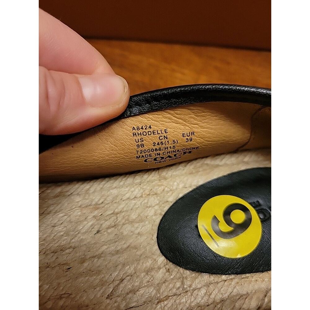 Coach Rhodelle Leather Espadrille Flats Black SIZE 8.5 Women New - Picture 11 of 14